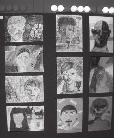 204 Haridustehnoloogia käsiraamat IV etapp - õpilased teevad autoportree teemal Minu emotsioon. Autoportree juurde joonistavad nad sümbolpiltidena põhjusi, miks nad end sellisena kujutavad.