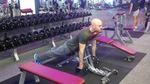 Workout B DB Chest Supported Row Lie with your chest supported by an incline bench.
