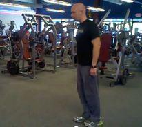 Workout B Bodyweight Lunge Stand with your feet shoulder-width apart. Hold dumbbells in each hand if needed.