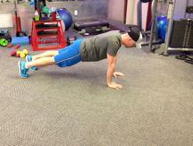 Workout B Pushup Keep the abs braced and body in a straight line from toes/knees to shoulders.