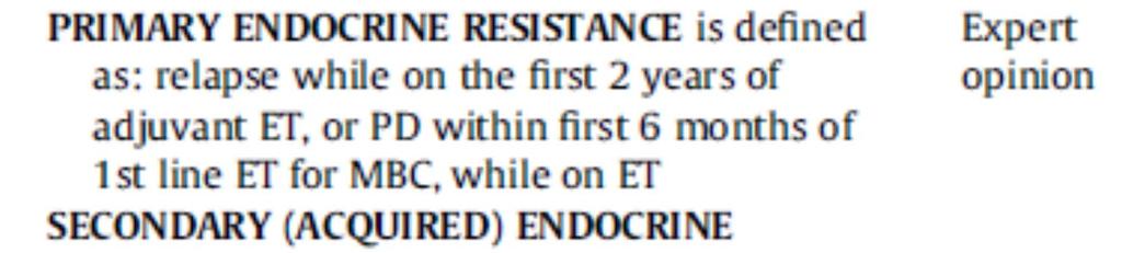 Endocrine Maintenance: ESO-ESMO Definition Resistance Setting