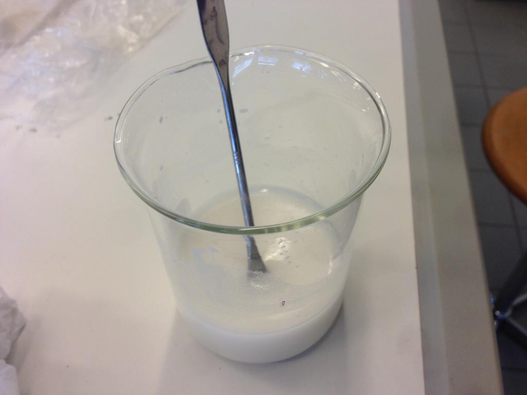 Determination of the temperature of gelation We heated our starch solution to determine the temperature of gelation.