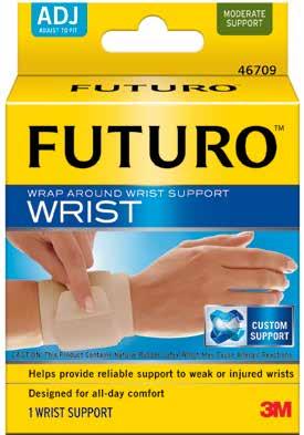 WRIST SUPPORTS Wrap Around Wrist Support Use for: General Soreness, Repetitive Stress Injuries Helps provide reliable support to weak or injured wrists Padding for optimal comfort Limits wrist motion
