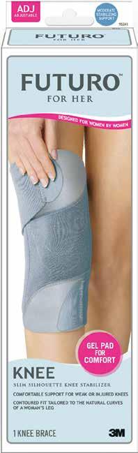 muscles above and below the knee. Wear all day long during activities that lead to discomfort.