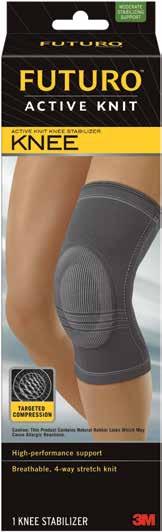 optimal comfort and support Active Knit Knee Stabiliser 4-way stretch knit creates