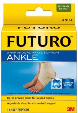 ANKLE SUPPORTS Wrap Around Ankle Support Use for: Swelling, Arthritis Supports weak or injured ankles relieving symptoms of arthritis and swelling Soft breathable materials ensure all day comfort