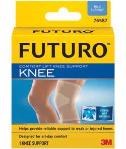 KNEE SUPPORTS Comfort Lift Knee Support MILD Use for: General Soreness, Swelling, Arthritis Breathable, dual-stretch material for optimal all-day comfort Fine-knit comfort panel reduces bunching