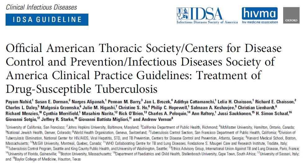 Current ATS/CDC/IDSA Guidelines Clin