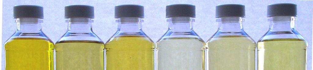 Color: FANCOR Abyssinian Oil is extremely light in color. The photographed samples in the following figure clearly demonstrate the comparative color of commonly used vegetable oils.
