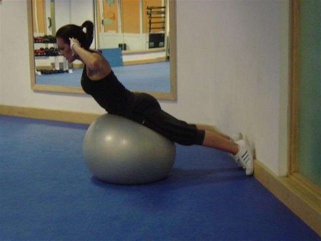 Try some of these in your stability ball training: Back Raise Erector Spinae Hamstrings Glutes With your feet against a wall place