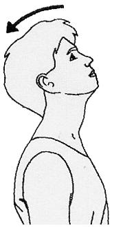 Exercise 4 Use your hand to push your head gently further round Exercise 5 In a sitting position, tilt your chin upwards to give a stretch Exercise 6 Holding your