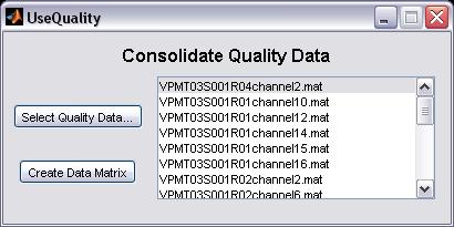 28 Figure 8: The UseQuality GUI used for generating the consolidated quality matrix. It is shown with quality matrices loaded and ready for consolidation. 5.2.2 ERP Extraction With each ERP assessed