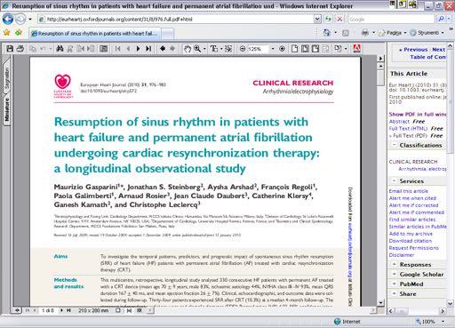 CRT & AF: sinus rhythm resumption