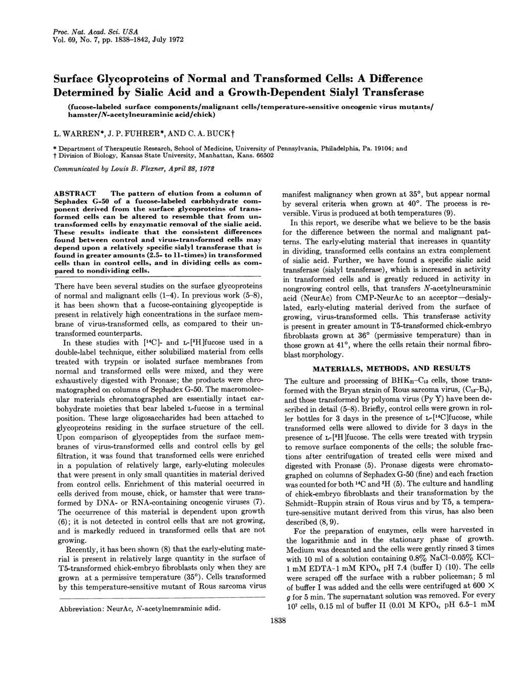 Proc. Nat. Acad. Sci. USA Vol. 69, No. 7, pp.