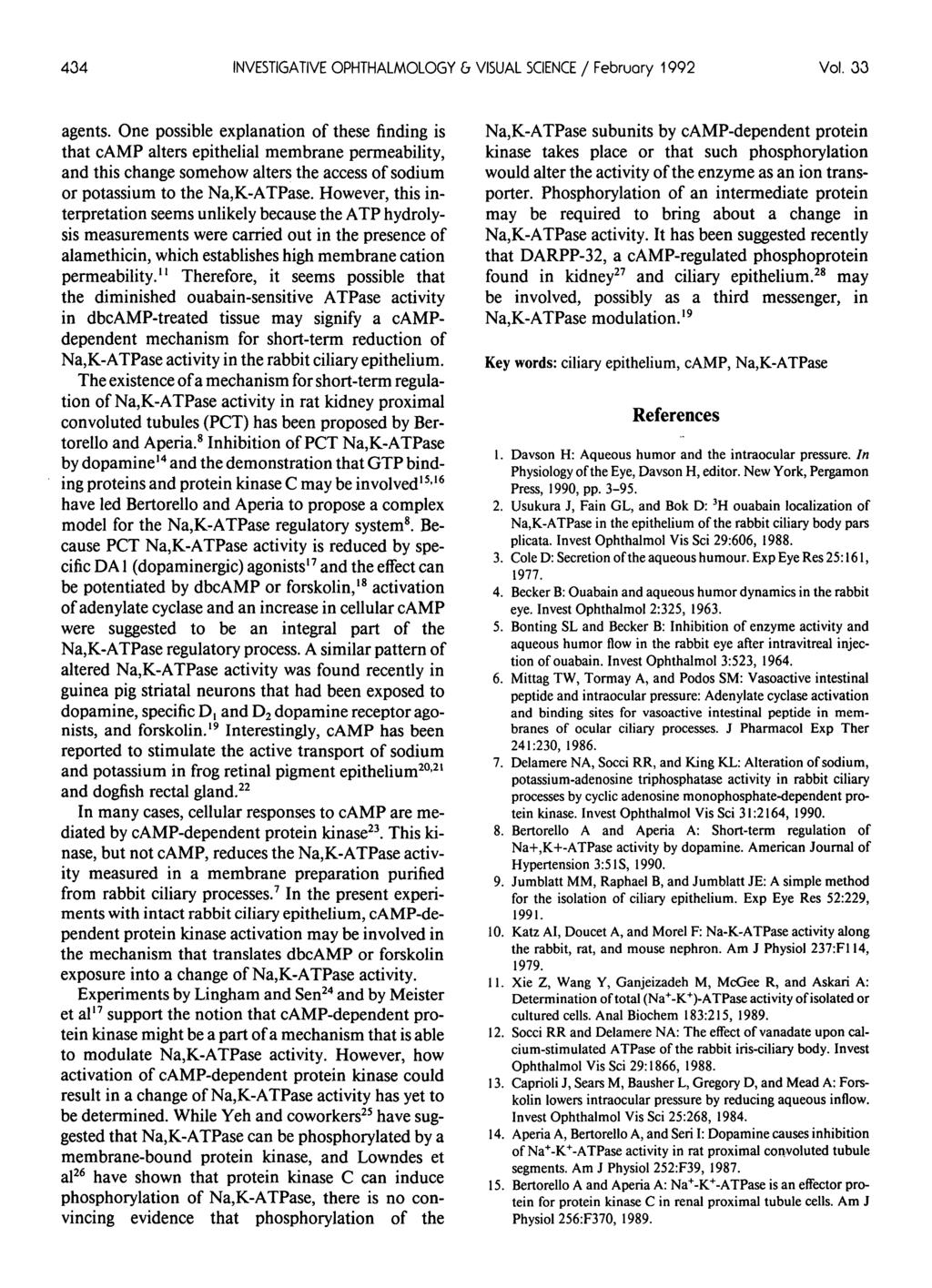 434 INVESTIGATIVE OPHTHALMOLOGY & VISUAL SCIENCE / February 1992 Vol. 33 agents.
