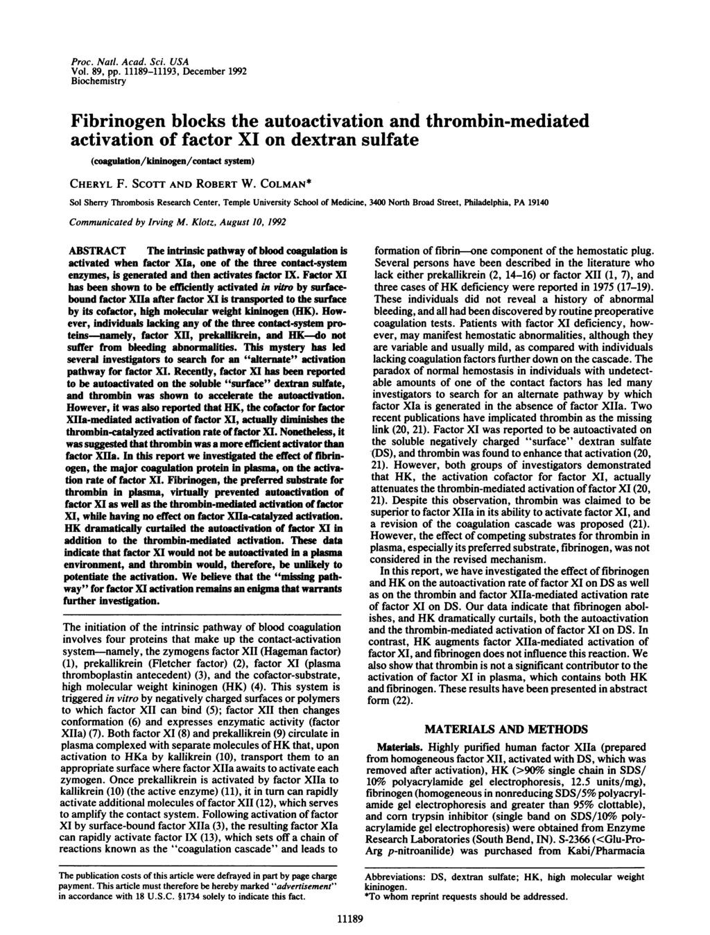 Proc. Nati. Acad. Sci. USA Vol. 89, pp.