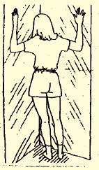 1. Standing external rotation Stand with the operated shoulder toward a door as illustrated.