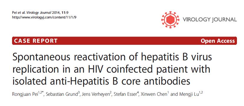 Isolated Hepatitis B Core Antibody
