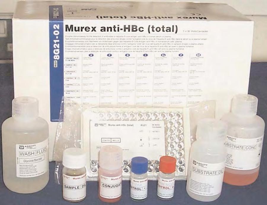 Description of the assays Murex anti-hbc (total) Murex anti-hbc (total) is a competitive enzyme immunoassay for the detection of anti-hbc in human serum or plasma.