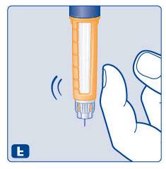 A drop of insulin will appear at the needle tip. If no drop appears, repeat steps E to G up to 6 times.