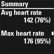 rate. Visible if you used a heart rate sensor.