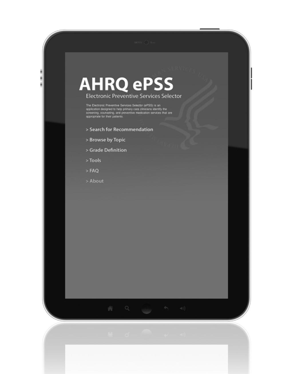 AHRQ s Electronic Preventive Services Selector (epss) Bringing the prevention information clinicians need