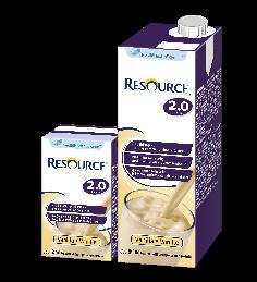 RESOURCE 2.O Resource family of products offers a wide range of solutions specifically formulated for individuals with special nutritional requirements. Resource 2.0 is a calorie dense, 2.
