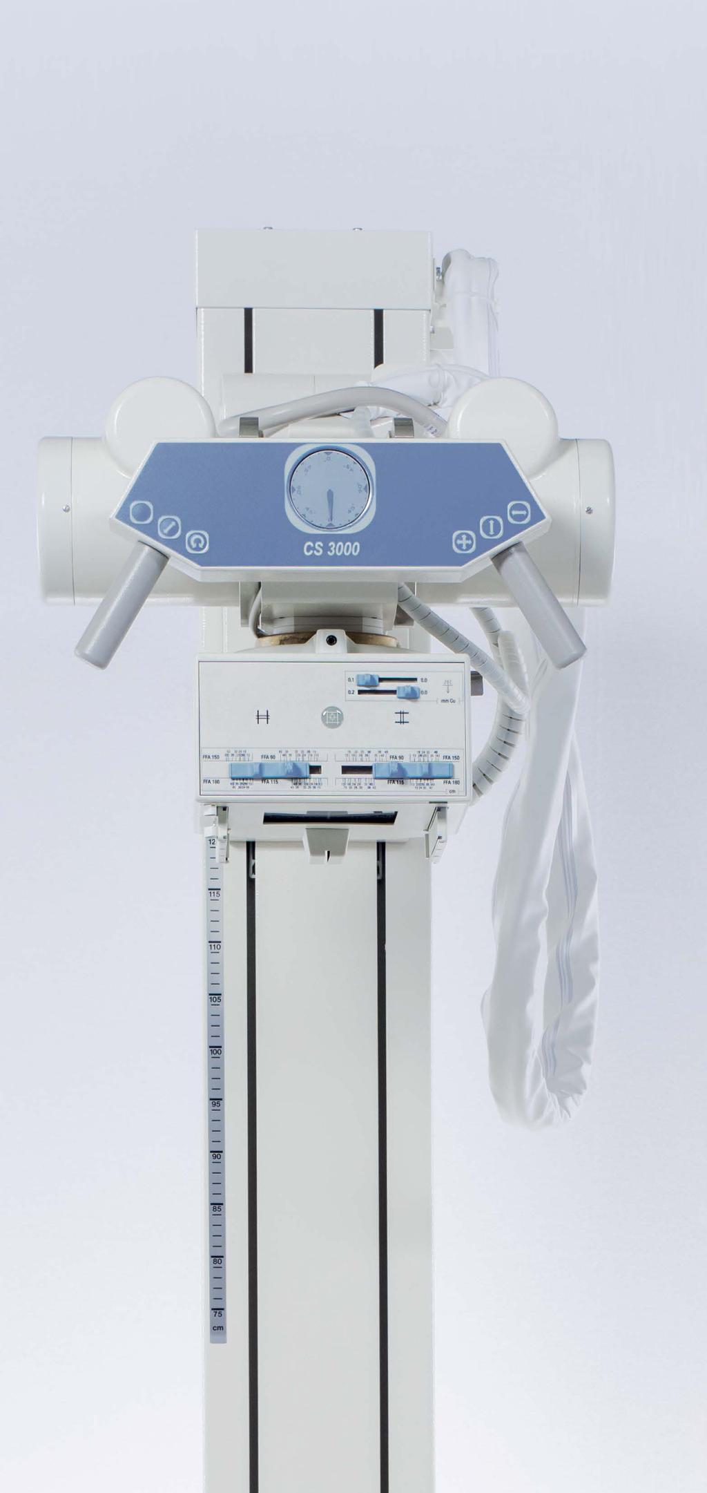 Compact, Variable and Reliable Thanks to the consistent optimisation of all of its components, the CS3000 is the ideal imaging machine for radiological diagnosis of any part of the body.