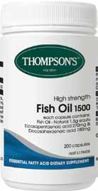 Naturally healthy Take care of yourself Thompson s Hi Strength Fish Oil is a rich source of Omega-3 fatty acids comprising of EPA and DHA, the essential fats required by the body and important for