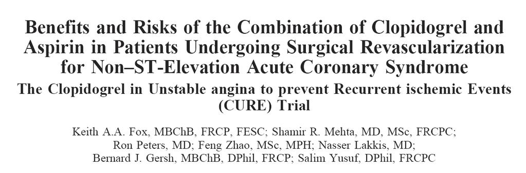 CURE Surgical Revascularization Subgroup