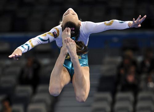 Australian gymnast Amelia McGrath in action during the Pacific Rim Championships in 2010 Champions in many sports, such as Lauren Jackson of the Australian Opals basketball team,