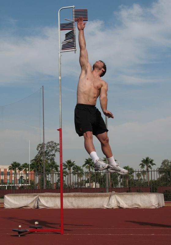 vertical jump as is commonly used in athletic tests.
