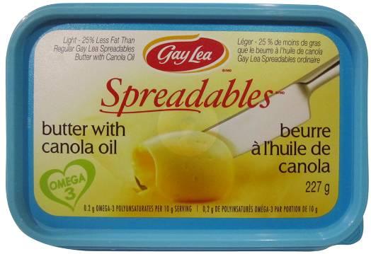 Gay Lea Spreadables Light Butter With Canola Oil Gay Lea Canada Fats & Spreads Event Date: Nov 2013 Price: US 4.10 EURO 2.