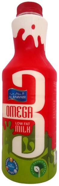 Al Rawabi Omega 3 Low Fat Milk Al Rawabi Dairy United Arab Emirates Event Date: Oct 2013 Price: US 1.50 EURO 1.05 Description: Low fat milk with Omega 3, in a plastic bottle.