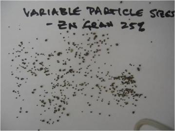 Particle size difference