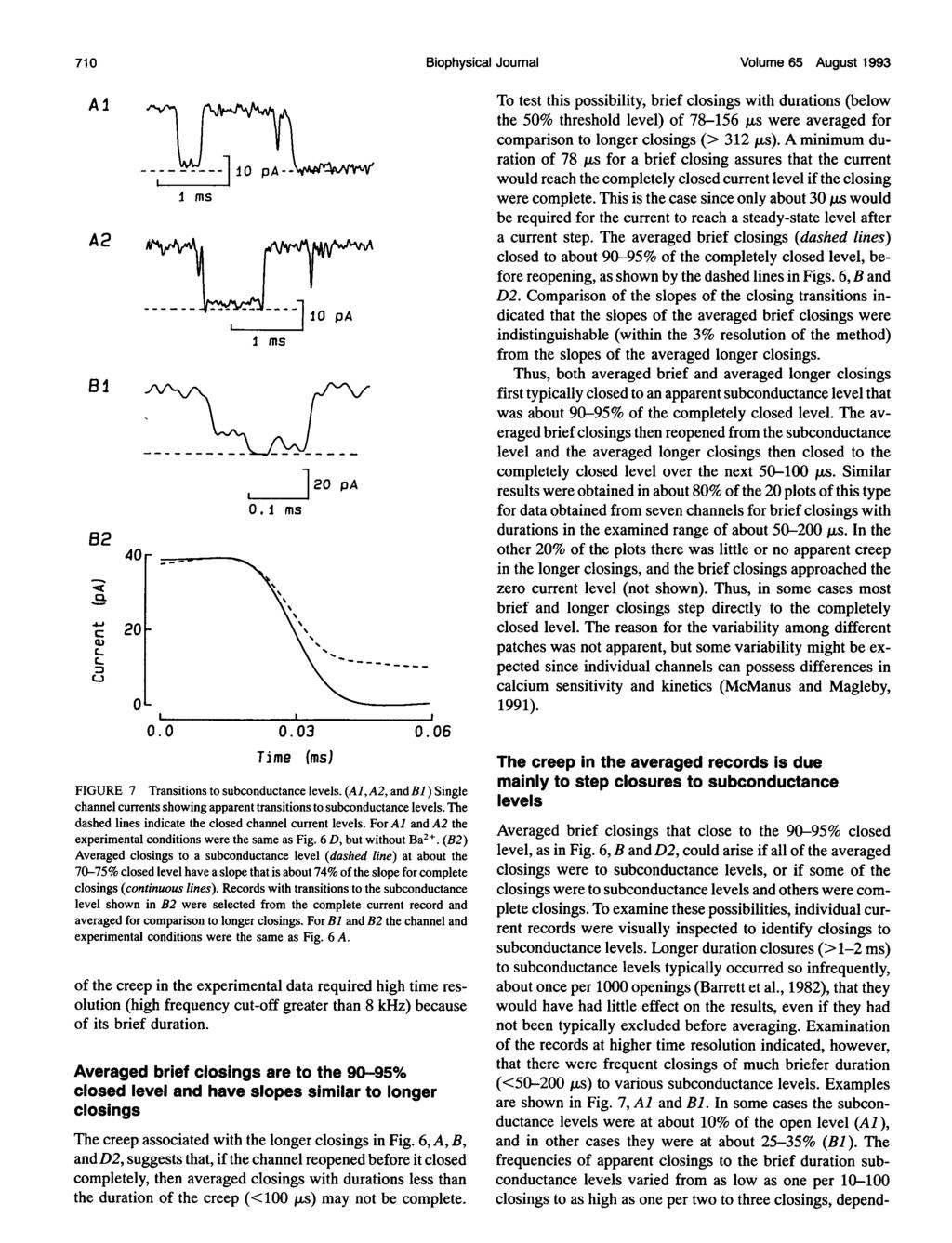 71 Biophysial Journal Volume 65 August 1993 Ai A2 81 82 O C: C. 4r 21 Ms i ms. 1 ms 2 pa..3.6 FGURE 7 Transitions to subondutane levels.