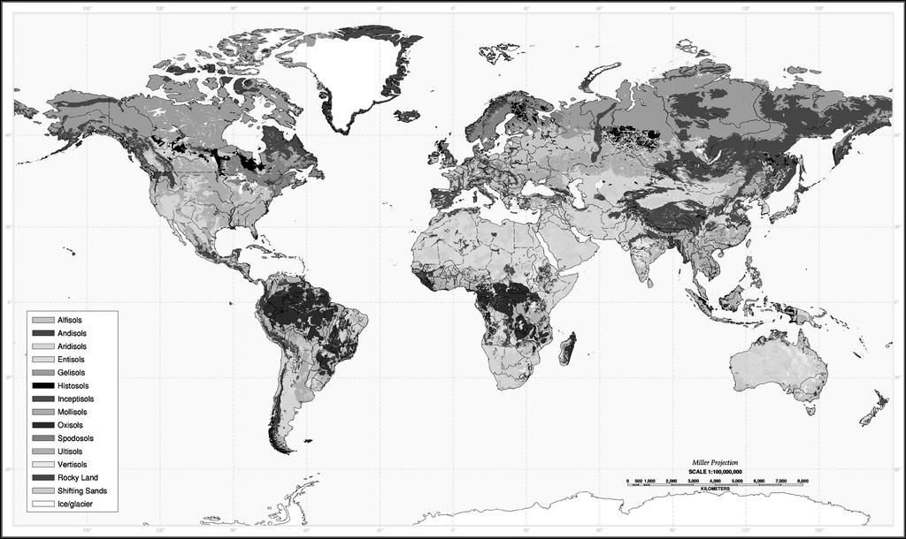 Major Soil Classification Systems FIGURE 6.1 Proportions of Earth s surface occupied by the great soil zones. (Source: Hanson, A.