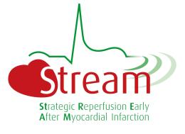 STrategic Reperfusion Early After MI Patients presenting with STEMI <3 hrs from onset of symptoms that cannot reliably undergo primary PCI <60 min Group A Group B amb bulance Cath la ab hospital <75
