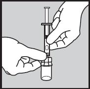 DO NOT try to reinsert the white plunger rod. Push the white plunger rod all the way back in to push the liquid medication back into the vial. Again, SLOWLY pull the white plunger rod out to 0.