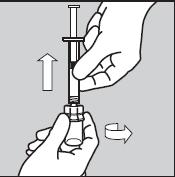IMPORTANT: PLEASE READ If you see remaining air bubbles or air gaps in the liquid medication in the syringe, you may repeat this process up to three times. DO NOT shake the syringe.