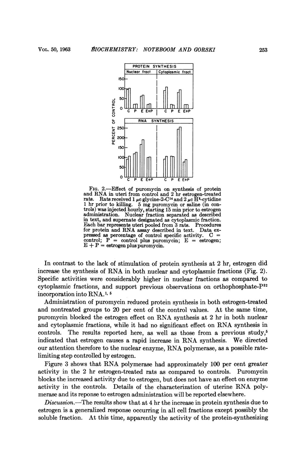 VOL. 50, 1963.IOCHEMISTRY: NOTEBOOM AND GORSKI 253 PROTEIN SYNTHESIS Nuclear fract. Cytoplasmic tract.