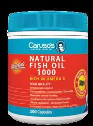 OMEGA 3 EPA & DHA Natural Fish Oil 1,000 Rich in Omega 3! Each capsule of Caruso s Natural Fish Oil 1,000 contains 1,000mg of odourless, deep sea Fish Oil, rich in Omega 3 Essential Fatty Acids.