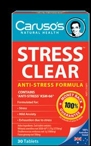Plus Caruso s Stress CLEAR contains a special extract of the herb Withania called KSM 66. Relief of stress symptoms Siberian ginseng may be beneficial during times of stress.
