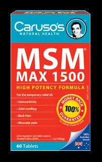 MSM MAX 1500 ARTHRITIS PAIN, INFLAMMATION, BONE & MUSCLE HEALTH High potency remedy for Osteoarthritis or Gout Osteoarthritis is a common health problem right throughout society.