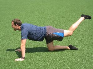 Instructions: Flex your deep core muscles to prevent your lower back from sagging down or from angling up.