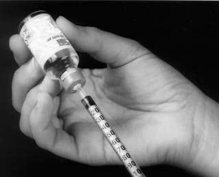 Taking Insulin Shots With a Syringe Before taking an insulin shot, always check the bottle to be sure you are getting the right type of insulin