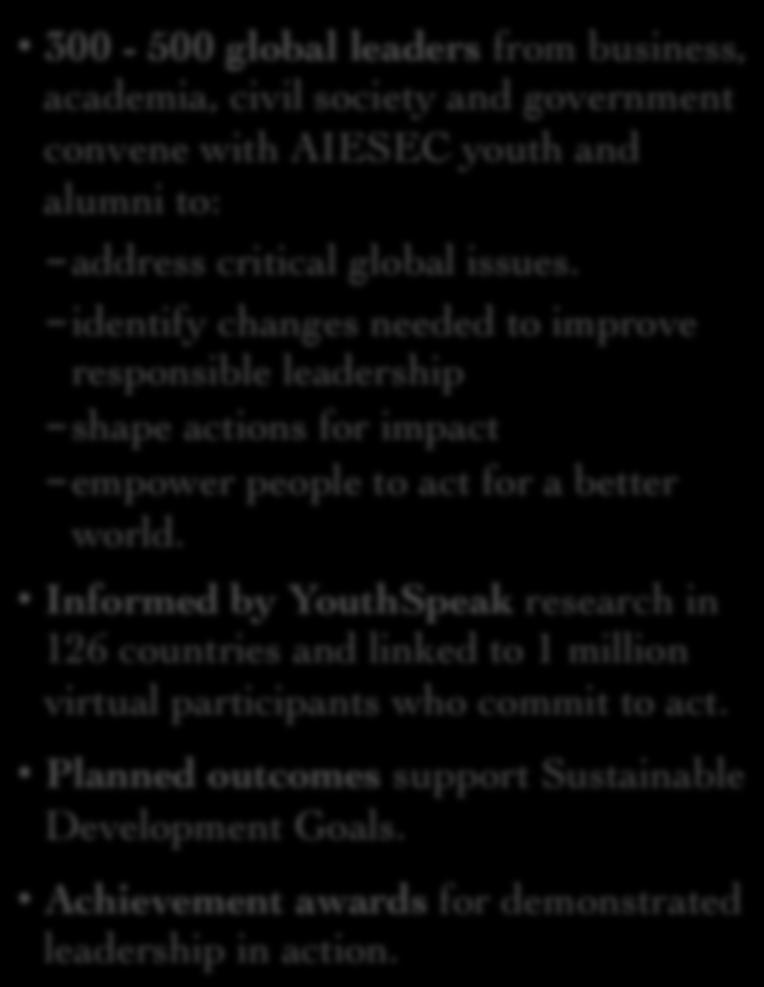 Local AIESEC Advisory Boards support leadership development in LCs. AA Conferences provide meaningful leadership learning opportunities.