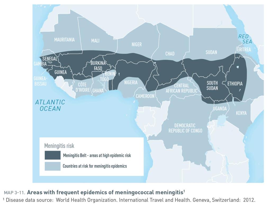 In the meningitis belt, serogroup A has historically accounted for 90%