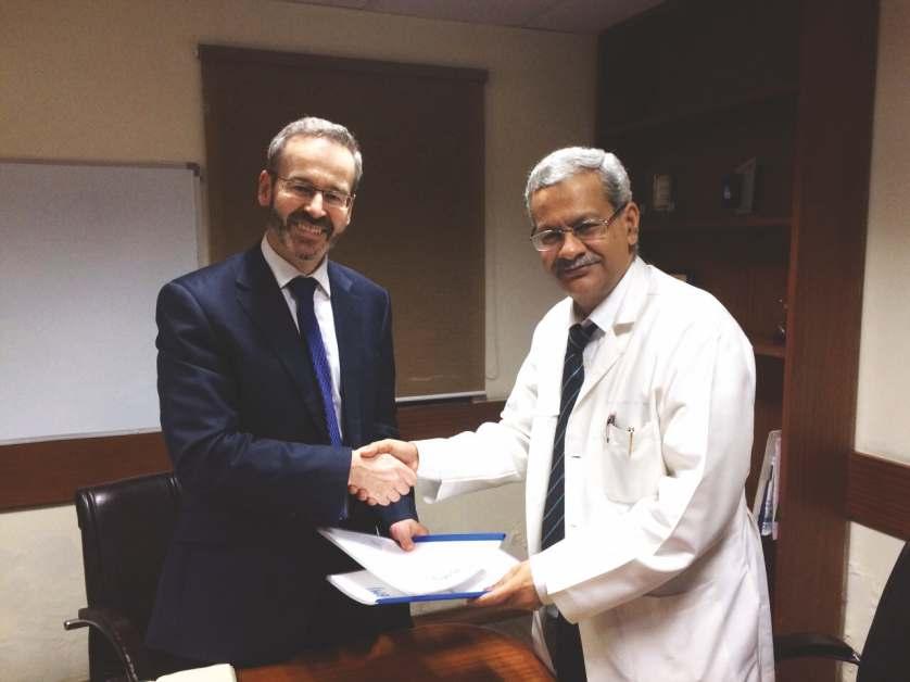 WELCOME MESSAGES Signing of MoU: Patrick Spencer, Chief Operating Officer, BMJ (L) and Dr Anoop Misra, Chairman, Fortis C-DOC Center of Excellence for Diabetes, Metabolic Diseases and Endocrinology