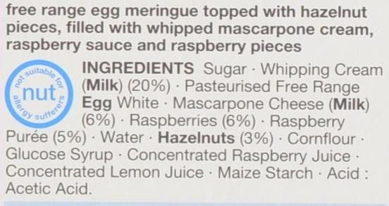 of ingredients : b) is